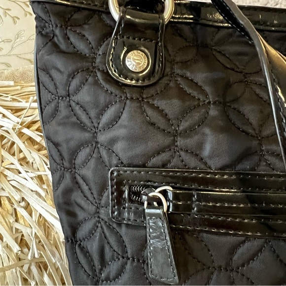 VERA BRADLEY Caviar City Light Tote Shoulder Handbag Black Quilted Microfiber - Picture 4 of 12